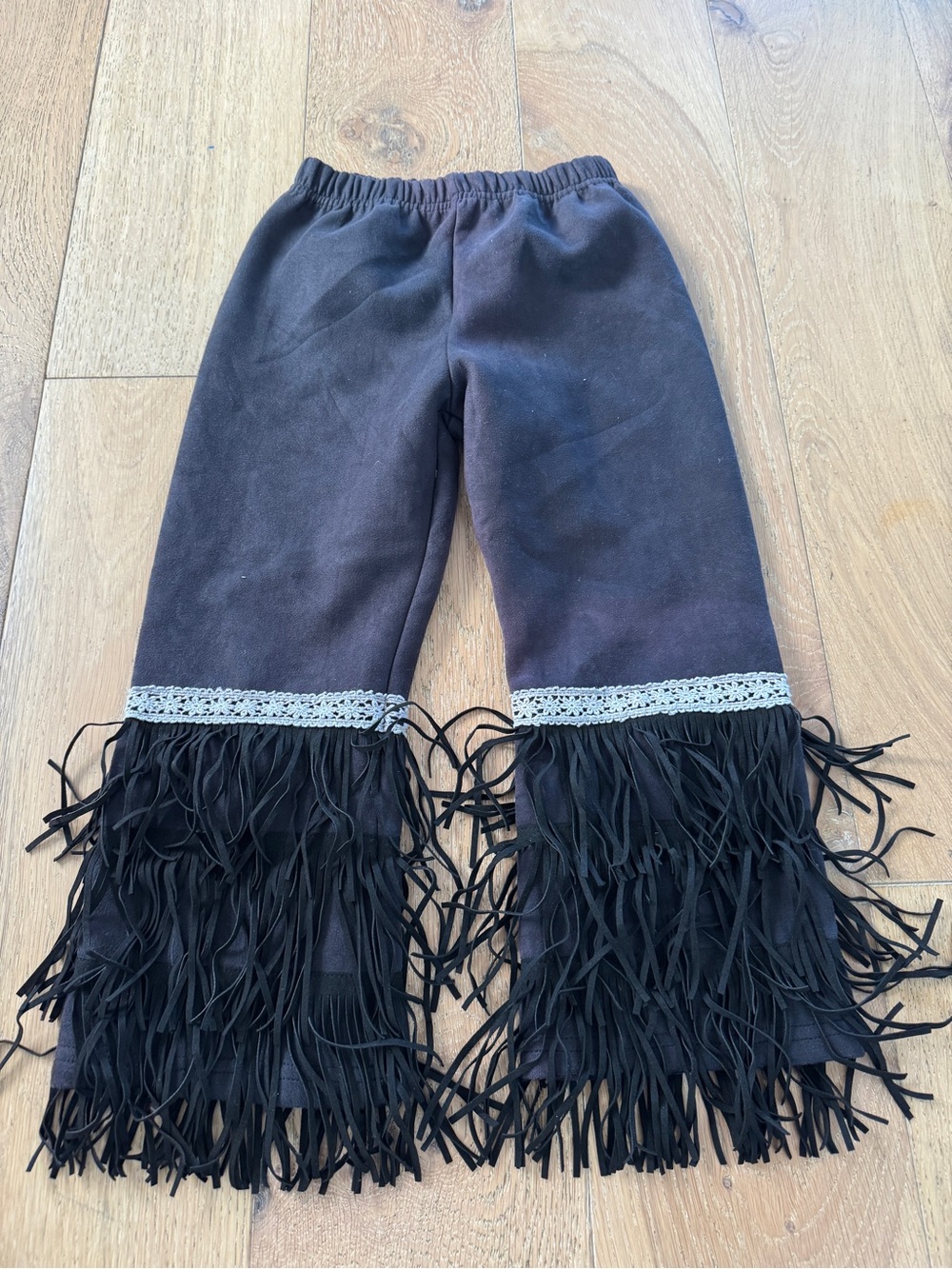 Toddler Girls Black Fringe Pants